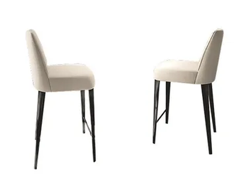 Kelly - High leather stool with back by Martini Interiors - view 2
